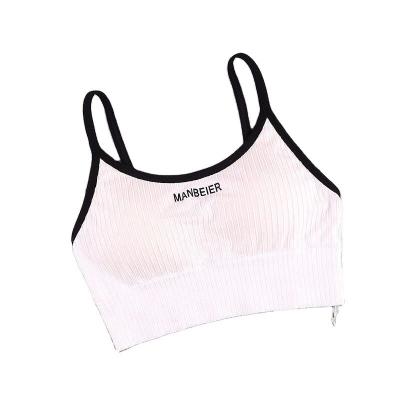 China New Breathable European and American Yarn Sports Border Outdoor Letters Launch Protective Color Tube Bra Chest Wrap Upper Underwear for sale