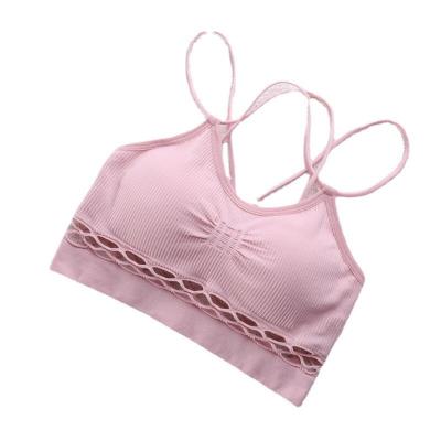 China Internet Breathable Hot Hollow-out Vest Wrapped Chest Strap Crossover Sports Shaping Back Tube Top Lace Breathable Sexy Lingerie Ladies for sale