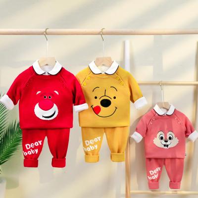 China Children's anti-shrink clothing sets Autumn Children's boutique clothing boys and girls simple button sweater sweater set for sale