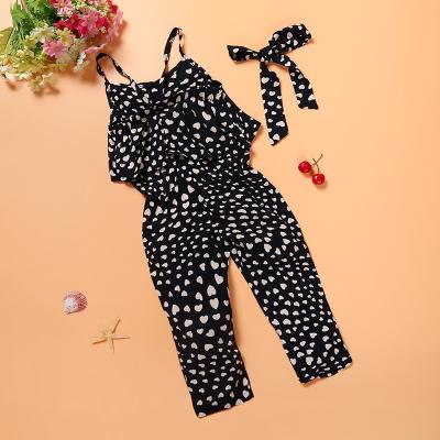 China Wholesale QUICK DRY girls suit kids summer use fashion little girls clothing gallus baby black sleeveless overalls for sale