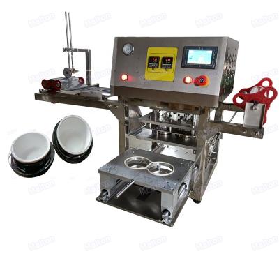 China Manual Plastic Beverage 2 Head Table Top Bottle Aluminum Foil Sealing Machine/Sealer for sale