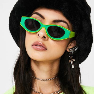 China Fashion Sunglasses Wholesale INS Style Cute Multi Colored Thick Sunny Shades Hip Hop Oval Unisex Sunglasses for sale