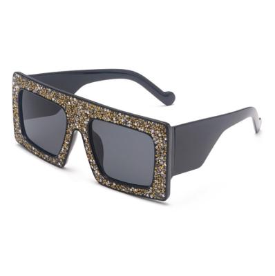 China High Quality Square Bling Crystal Diamond UV400 Protection Wholesale Fashion Woman Sunglasses for sale