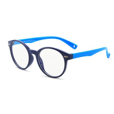 China Daily Use Oval Silicone Frame Eyewear Kids Computer Glasses For Girls Boy To Protect Anti Eyes Children's Glasses Blue Light Glasses for sale