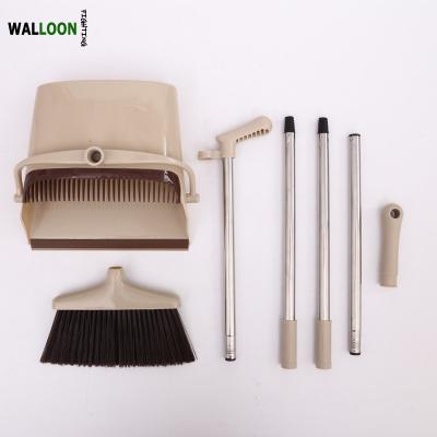 China Indoor Broom and Dustpan Cleaning Set Stand Up Brush and Dust Pan Hand Broom and Dustpan Set for sale