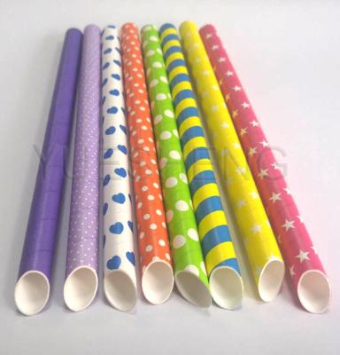 China Custom Paper Straw Pointed Sharp Paper Straws Traditional Patent Various Colors For Milk Tea Shop for sale