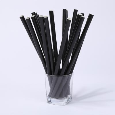 China Eco - Friendly Biodegradable Soybean Plus 4 Layers Ink Printed Black Paper Straw for sale