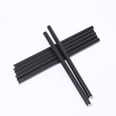 China Traditional 6mm 4 Layer Thick Eco-friendly Plain Black Drinking Sturdy Paper Straw for sale