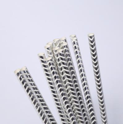 China Traditional 4 Layer 6mm 8mm Gold Silver Wave Stamping Drinking Paper Straw for sale