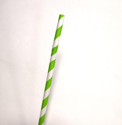 China Durable 6mm Long Striped Curvy Paper Drinking Straw Newly Developed Biodegradable for sale