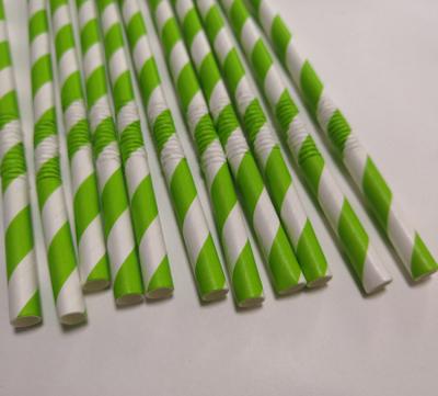 China New High Quality Biodegradable Striped Paper Curvy Straw For Soft Drinks for sale