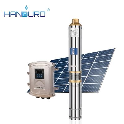 China Drinking water treatment 5.5m3/h 42m 72V 600W submersible pump solar water pump solar pump system without solar panel for sale