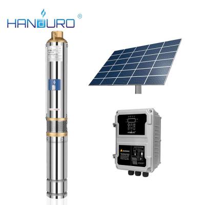 China Family Homes 1 Hp Solar DC Submersible Pump , 750W Solar Powered Automatic Irrigation Water Pump for sale