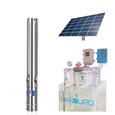 China Irrigation and agriculture 1.5hp 3inch DC solar submersible pump for 80m head deep well pump system for sale