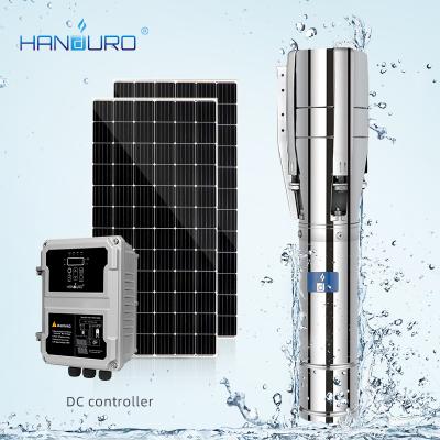 China Irrigation and agriculture 18m 72v 1100w 4/6 inch dc solar submersible pump with stainless steel impeller for sale