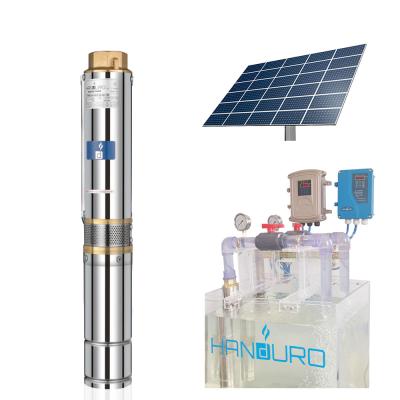 China 110v submersible 1100w 13m3/h 48m 1.5 hp dc pump syatem solar water pump with solar panels used for farm for sale