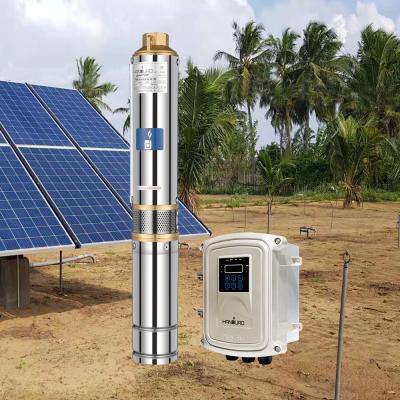 China Farming& Irrigation 72v 750w 7m3/h 46m AC/DC 1hp water pump machine solar pumping submersible water pump for sale