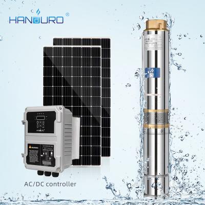 China Family Homes 110v 1100w 3.8m3/h 123m High Head Solar Submersible Deep Well Water Pump With Plastic Impeller for sale