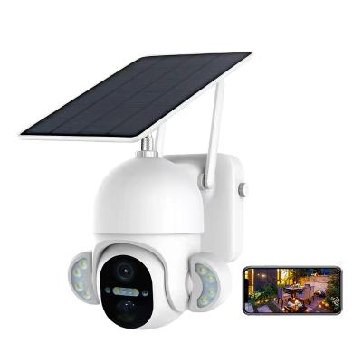 China Human Motion Tracking Wholesale Home Smart 4G Wifi HD 1080P 2MP PTZ Waterproof IP Wireless Solar Security CCTV Camera with Floodlight for sale