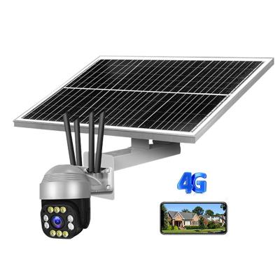 China Human Motion Tracking Factory Wholesale Outdoor Smart 4G HD 1080P 2MP PTZ IP Wireless CCTV Security Camera with 40w 20Ah Solar Panel for sale