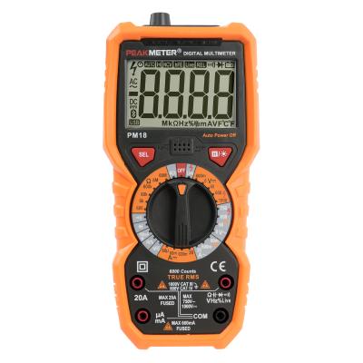 China Hot Selling PEAKMETER PM18 6000 Counts Digital Multimeter With Genuine RMS Wholesale PM18 Multimeter for sale