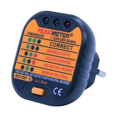 China European Standard 230V EU Plug And Socket Tester With RCD Test PM6860DR PM6860DR for sale