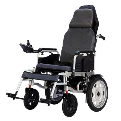 China High Backrest Electric Motorized Folding Wheelchair 500w Motor Electric Walker Wheelchair for sale