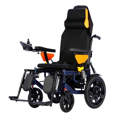 China High power high backrest noise less locking safety reclining electric wheelchair for sale