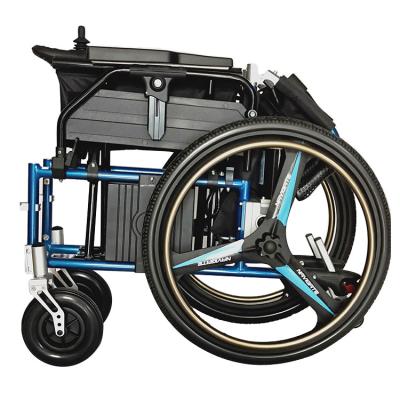 China Black Disabled Electric Wheelchair Aluminum Rehabilitation Therapy Supplies for sale