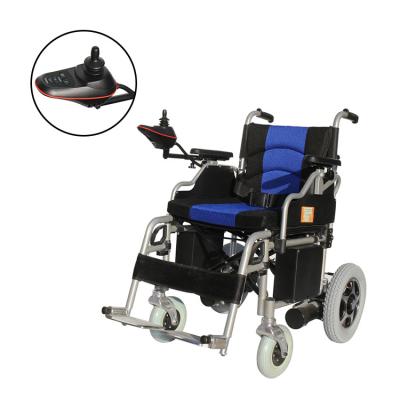 China Big Seat Blue Disabled Electric Wheelchair Rehabilitation Therapy Supplies Use For Handicapped for sale