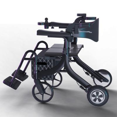 China Aluminum Senior Supermarket Shopping Trolley electric walker rollator with Wheels for sale