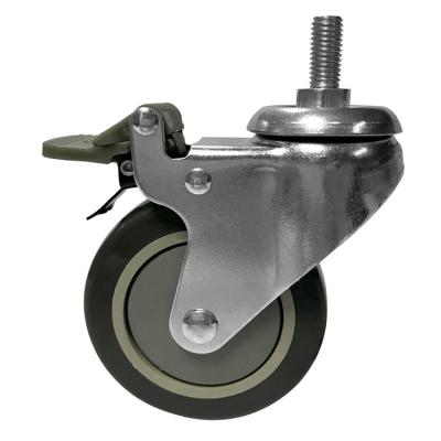 China Threaded Screw Caster Medium Duty Caster Wheel 5 Inch Threaded Screw Caster For Medical Trolley for sale