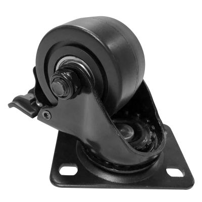 China Flat Free Heavy Duty Caster Wheel With Rotating Brake Swivel for sale