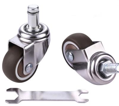 China Rotary Swivel Silent Stable Non Locating Threaded Screw 1.5 Inch Computer Chair Caster for sale