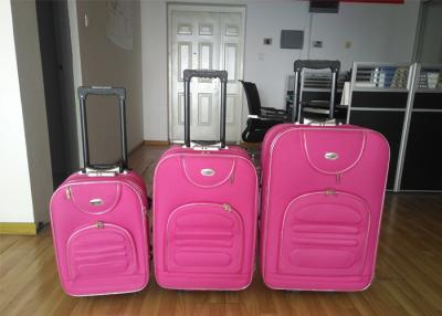 China Roze Eva Trolley Luggage 3 die Stukken met 8 Transparante Wielen AZOcertificatie worden geplaatst Te koop