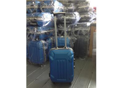 China 210D Blue Aluminum Suitcase Luggage , Hard Case Waterproof Wheeled Suitcase Bags for sale