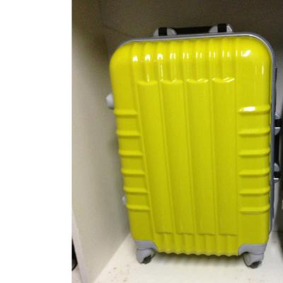 China 20 24 28 Inch ABS Aluminum Suitcase Luggage Bag Set Of 3 On 4 Rotating Wheels Yellow for sale