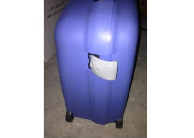 China PP Plastic Hard Case Bright Blue Suitcase Luggage Sets With Big And Universal Wheels for sale