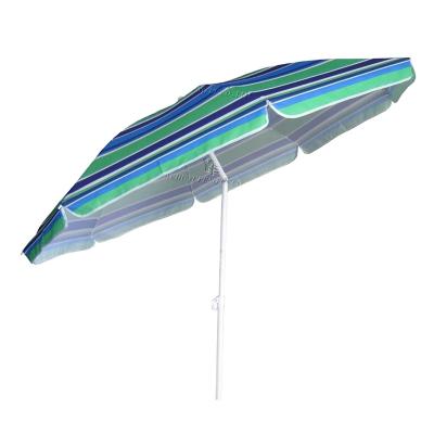 China Modern Stripe Polyester Tilted Summer Beach Sun Umbrella for sale