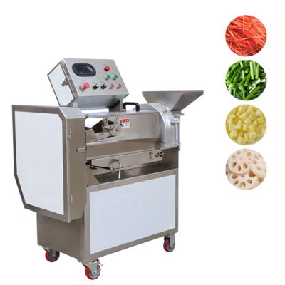 China Multifunctional Electric Industrial Vegetable Cutter Double Head Vegetable Cutter Machine For Restaurant for sale