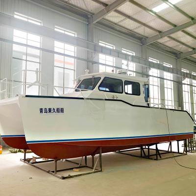 China Guide Other Forward Boats 9.8m Aluminum Alloy Catamaran For Sale With CE Certification With Outboard Motor For Sale for sale