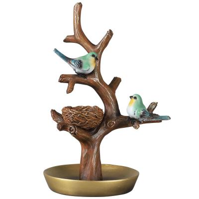 China Europe personalized gifts decor figurine animal ornament resin creative home special hanging tree branch poly for sale