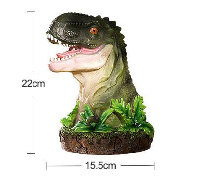 China Europe Large Resin Money Box Boy Figurine Kids Tyrannosaurus Cartoon Gift Custom Cheap Funny Dinosaur Coin for sale