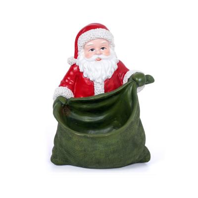 China Art Decor Holiday Ornament Christmas Gifts Santa Claus Figurine Storage Trinket Box For Living Room Table Decoration Window Move for sale