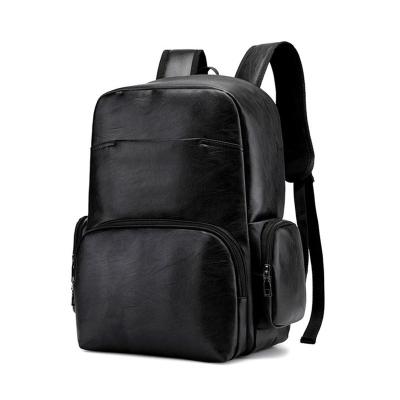 China Amazon New Waterproof PU Leather Bag Men's Shoulder Bag Men's Daily Leisure Travel Business Backpack for sale