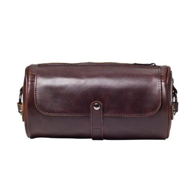 China Fashionable And Durable High Quality Vintage Men'S PU Leather Messenger Bag Portable Travel Shoulder Bag Chest Bag for sale