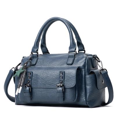 China Retro Large PU Leather Portable Luxury Single Shoulder Messenger Bag Female Soft Leather Handbag Lady Bag for sale