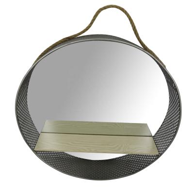 China Decorative Hanging Wall Mirror Bathroom Mirror Hotel Hanging Mirror With Shelf for sale