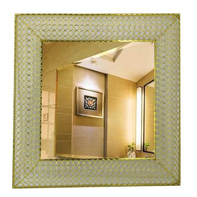 China Factory Hand Made Directly Supply Rectangle Metal Gold Frame Wall Mirror for sale