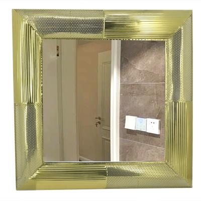 China Hand Made Wholesale Stainless Steel Frame Cheap Bathroom Wall Mirror for sale